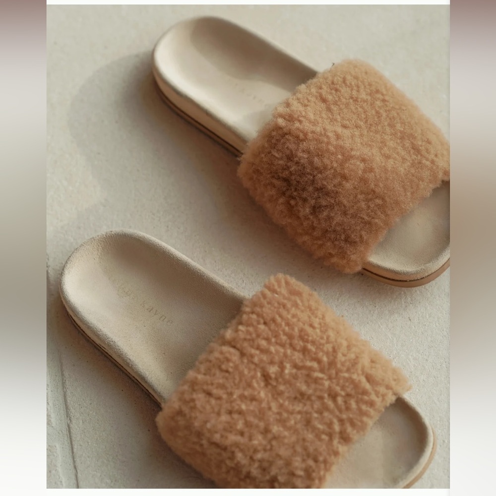 NWT Jenni Kayne Shearling Slide Sandal. Size 6